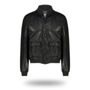 Giubbino in Pelle Ripense Nero