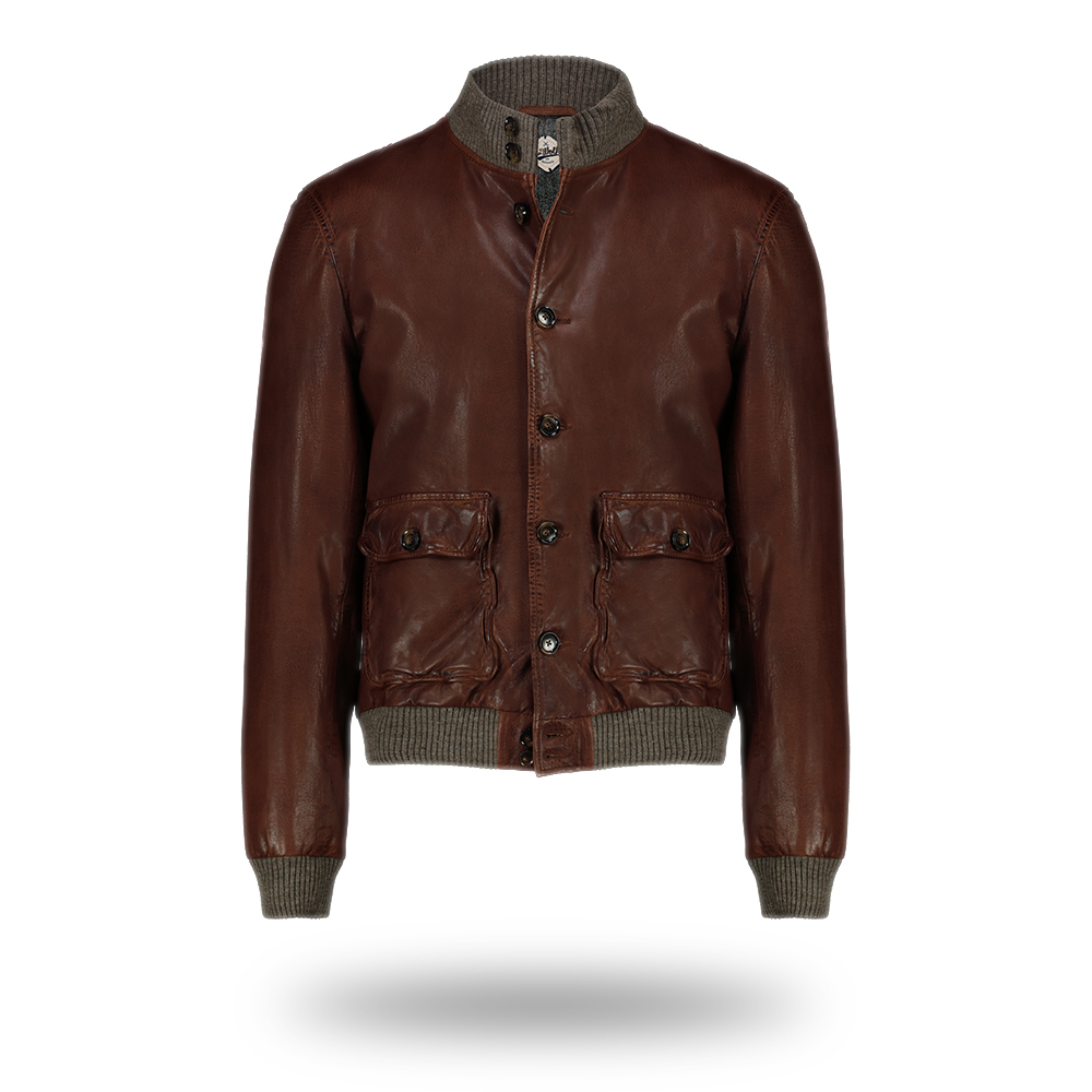 Giubbino in Pelle Ripense Cognac